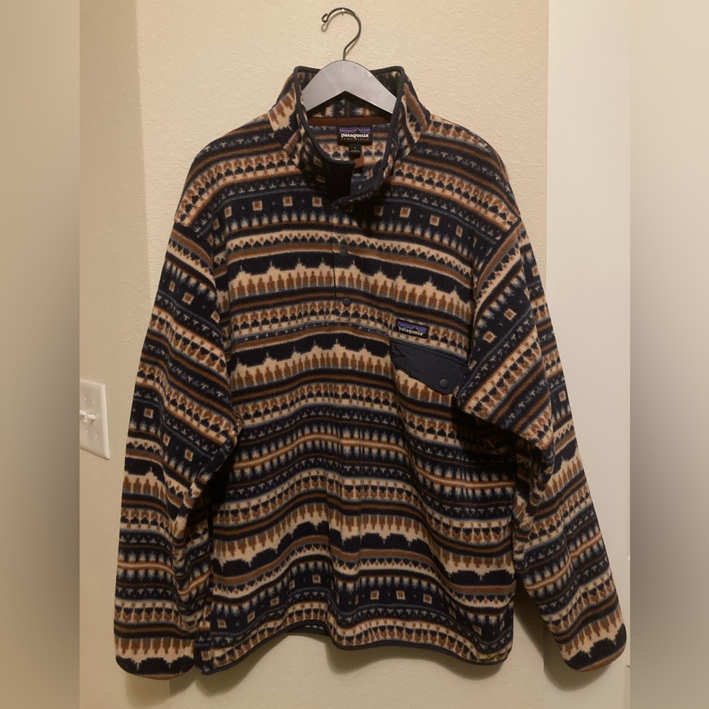 Patagonia Synchilla Snap T Cottage Isle Navy Broen Fleece Pullover Large